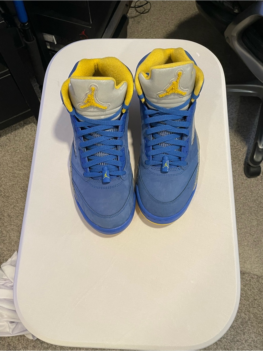 Jordan Retro Blue and Yellow Men's Sneakers